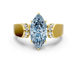 Yellow gold Fancy Blue Marquise Cut Diamond Channel Set Solitaire Ring with Four-Prong Setting_48