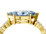 Yellow gold Fancy Blue Marquise Cut Diamond Cluster Pavé Band with Four-Prong Setting_7