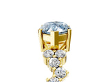 Yellow gold Fancy Blue Marquise Cut Diamond Cluster Pavé Band with Four-Prong Setting_8