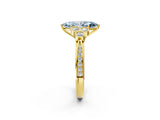 Yellow gold Fancy Blue Marquise  Cut Diamond Engagement Ring with Bezel Set Round Side Stones and Prong Setting_53