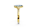 Yellow gold Fancy Blue Marquise Cut Diamond Engagement Ring with Side Stone Accents and Four-Prong Setting_110