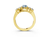 Yellow gold Fancy Blue Marquise  Cut Diamond Five-Stone Prong Set White Gold Ring_35