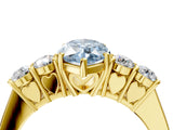 Yellow gold Fancy Blue Marquise  Cut Diamond Five-Stone Prong Set White Gold Ring_36