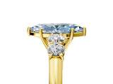 Yellow gold Fancy Blue Marquise  Cut Diamond Five-Stone Prong Set White Gold Ring_37