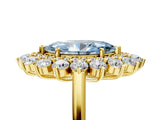 Yellow gold Fancy Blue Marquise Cut Diamond Floral Double Halo Engagement Ring with Prong Setting_29