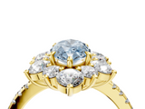 Yellow gold Fancy Blue Marquise  Cut Diamond Floral Halo Pave Band with Prong Setting_41