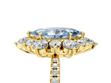Yellow gold Fancy Blue Marquise  Cut Diamond Floral Halo Pave Band with Prong Setting_42