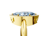 Yellow gold Fancy Blue Marquise  Cut Diamond Halo Engagement Ring with Split Shank and Four-Prong Setting_103