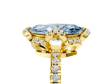 Yellow gold Fancy Blue Marquise Cut Diamond Halo Pave Band with Four-Prong Setting_8