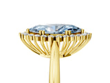 Yellow gold Fancy Blue Marquise  Cut Diamond Halo Ring with Solitaire Band and Prong Setting_58