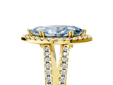 Yellow gold Fancy Blue Marquise Cut Diamond Halo Split Shank Engagement Ring_66