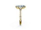 Yellow gold Fancy Blue Marquise  Cut Diamond Pavé Band Ring with Four-Prong Setting_25