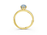 Yellow gold Fancy Blue Marquise  Cut Diamond Pavé Band Ring with Four-Prong Setting_26