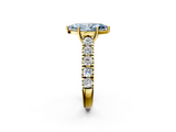 Yellow gold Fancy Blue Marquise  Cut Diamond Pavé Band Solitaire with Four-Prong Setting_5