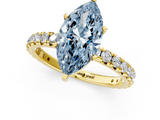 Yellow gold Fancy Blue Marquise  Cut Diamond Pavé Band with Four-Prong Setting_39