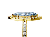 Yellow gold Fancy Blue Marquise Cut Diamond Pavé Halo Ring with Four-Prong Setting_41
