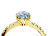 Yellow gold Fancy Blue Marquise Cut Diamond Pavé Solitaire Engagement Ring with Four-Prong Setting_77