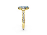 Yellow gold Fancy Blue Marquise Cut Diamond Pave Band Solitaire Ring with Four-Prong Setting_60