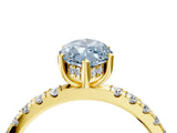 Yellow gold Fancy Blue Marquise Cut Diamond Pave Band Solitaire Ring with Four-Prong Setting_62