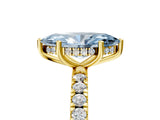 Yellow gold Fancy Blue Marquise Cut Diamond Pave Band Solitaire Ring with Four-Prong Setting_63