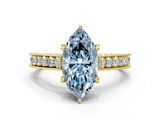 Yellow gold Fancy Blue Marquise  Cut Diamond Pave Band with Four-Prong Setting_37