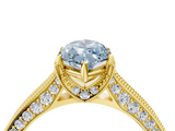 Yellow gold Fancy Blue Marquise  Cut Diamond Pave Band with Four-Prong Setting_41