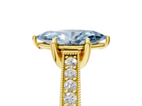 Yellow gold Fancy Blue Marquise  Cut Diamond Pave Band with Four-Prong Setting_42