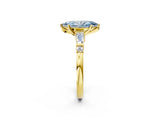 Yellow gold Fancy Blue Marquise  Cut Diamond Ring with Baguette Side Stones, Channel Set Band, and Four-Prong Setting_26