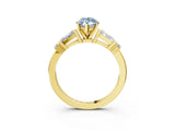 Yellow gold Fancy Blue Marquise  Cut Diamond Ring with Baguette Side Stones, Channel Set Band, and Four-Prong Setting_27