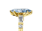 Yellow gold Fancy Blue Marquise  Cut Diamond Ring with Baguette Side Stones, Channel Set Band, and Four-Prong Setting_29