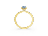 Yellow gold Fancy Blue Marquise  Cut Diamond Ring with Pavé Band and Four-Prong Setting_35