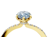 Yellow gold Fancy Blue Marquise  Cut Diamond Ring with Pavé Band and Four-Prong Setting_36
