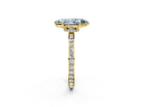 Yellow gold Fancy Blue Marquise  Cut Diamond Ring with Pavé Band and Four-Prong Setting_40