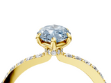 Yellow gold Fancy Blue Marquise  Cut Diamond Ring with Pavé Band and Four-Prong Setting_42