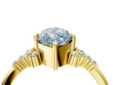 Yellow gold Fancy Blue Marquise Cut Diamond Ring with Side Stones and Four-Prong Setting_115