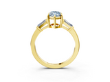 Yellow gold Fancy Blue Marquise  Cut Diamond Ring with Tapered Baguette Side Stones in Four-Prong Setting_6