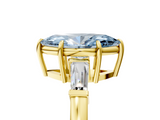 Yellow gold Fancy Blue Marquise  Cut Diamond Ring with Tapered Baguette Side Stones in Four-Prong Setting_8