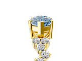 Yellow gold Fancy Blue Marquise Cut Diamond Scattered Round Accent Ring with Prong Setting_17
