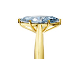 Yellow gold Fancy Blue Marquise Cut Diamond Solitaire Engagement Ring with Cathedral Setting and Four-Prong Mount_17