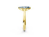 Yellow gold Fancy Blue Marquise Cut Diamond Solitaire Engagement Ring with Cathedral Setting and Four-Prong Mount_44
