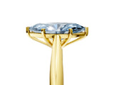 Yellow gold Fancy Blue Marquise Cut Diamond Solitaire Engagement Ring with Cathedral Setting and Four-Prong Mount_47