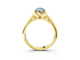 Yellow gold Fancy Blue Marquise Cut Diamond Solitaire Engagement Ring with Cathedral Setting and Four-Prong Mount_93