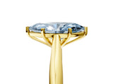 Yellow gold Fancy Blue Marquise Cut Diamond Solitaire Engagement Ring with Cathedral Setting and Four-Prong Mount_95