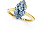 Yellow gold Fancy Blue Marquise Cut Diamond Solitaire Engagement Ring with Classic Band and Four-Prong Setting_13
