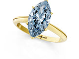 Yellow gold Fancy Blue Marquise Cut Diamond Solitaire Engagement Ring with Classic Band and Four-Prong Setting_37