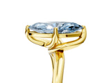 Yellow gold Fancy Blue Marquise Cut Diamond Solitaire Engagement Ring with Four-Prong Setting and Classic Band_25