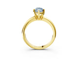 Yellow gold Fancy Blue Marquise Cut Diamond Solitaire Engagement Ring with Round Band and Four-Prong Setting_153