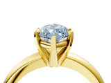 Yellow gold Fancy Blue Marquise Cut Diamond Solitaire Engagement Ring with Round Band and Four-Prong Setting_154