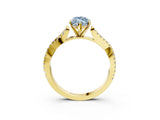 Yellow gold Fancy Blue Marquise Cut Diamond Solitaire Engagement Ring with Twisted Pavé Band and Four-Prong Setting_47