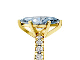 Yellow gold Fancy Blue Marquise Cut Diamond Solitaire Pavé Engagement Ring with Round Band and Prong Setting_31